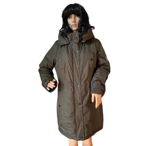 Madden Girl Juniors' Hooded Faux-Fur-Trim Parka- Size medium - Picture 2 of 15